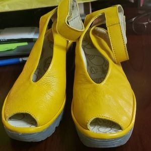 Fly London open toe sunflower yellow sandals